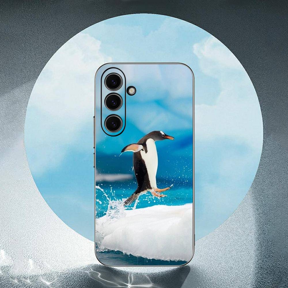 Lovely Penguin For Samsung Galaxy S23 S24 S25 Ultra S22 Plus S21 Black Soft Case Waterproof Soft Case