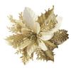 Transform Your Christmas Tree with This Elegant Christmas Poinsettia Glitter Flower Hanging Xmas Party Tree Decoration