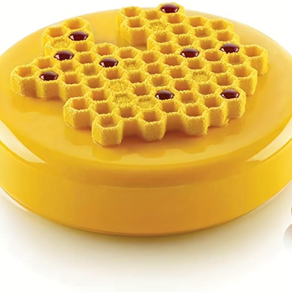 WTEMPO Honeycomb Bee Silicone Fondant Mold Non-Stick Heat-Resistant Mold for Chocolate Candy Cake Cupcakes Easy Release Clean Reusable Baking Supplies