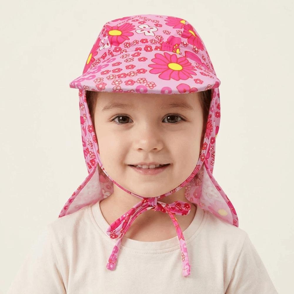 Flower Kids Beach Hat UV Protection Sunshade Swimming Cap Flap Cap Kids Sun Hat Swimming