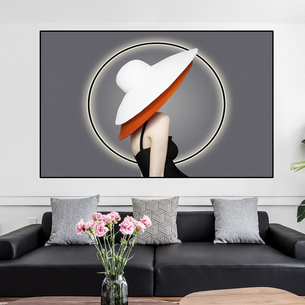 Nordic, sexy, buze roșii, femeie, folie de aur, pictură pe pânză, postere și imprimeuri abstracte, artă de perete, sufragerie modernă, decorațiuni pentru acasă, fără cadru