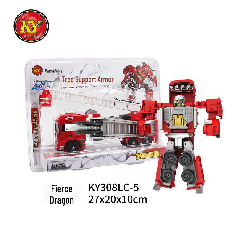 Kaiyu Alloy Transforming Fire Truck & Helicopter Toy