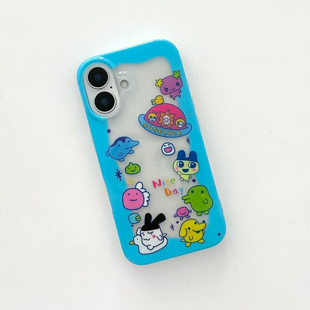 Cartoon Comic T-Tamagotchi  Phone Case For iPhone 17 16 15 14 13 12 11 Pro Max 14 15 16 17Air Plus Sweet Cute Y2K Girl Cover