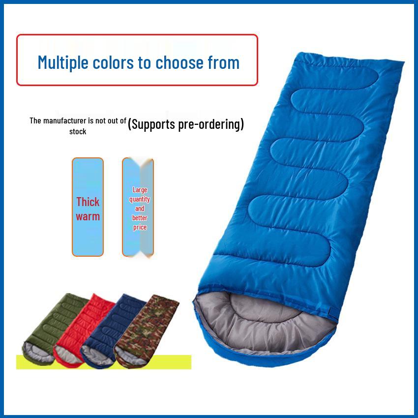 Sac de dormit portabil cald cu glugă pentru camping în aer liber - Îngroșat pentru primăvară, toamnă, iarnă
