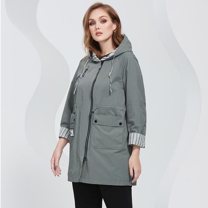 Astrid New Women's Trench Coat Women Jacket Plus Size Hooded Windbreaker Casual Overcoat Female Outerwear Spring 2022 AS-20110