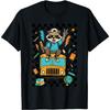 Funny Raccoon Back To School Cool Raccoon Riding School Bus T-Shirt