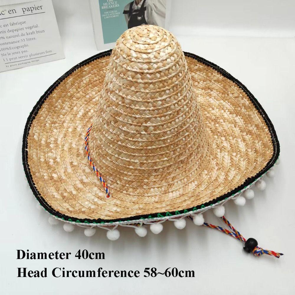 Unisex Mexican Beach Hat Sunscreen 58~60cm Sunscreen Hat Children's Performance Flavors Halloween Hat Men Women Outdoor