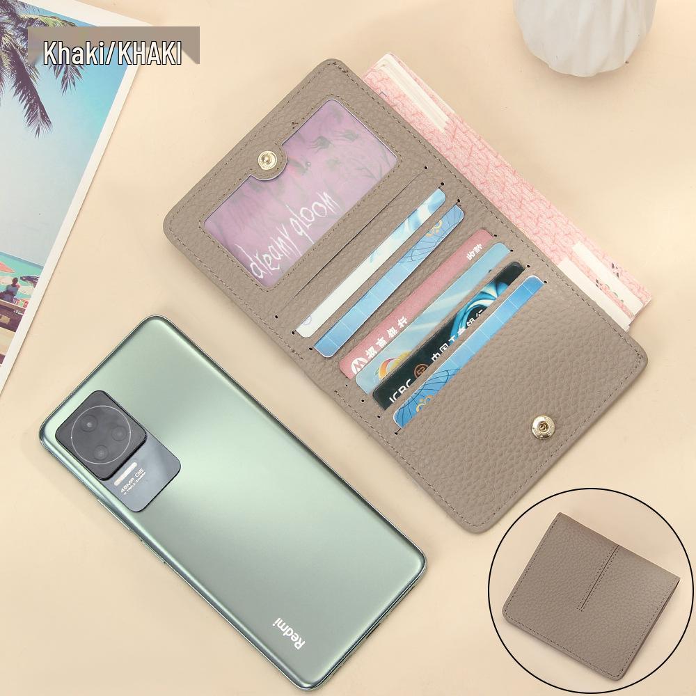 Dámska ultratenká peňaženka z pravej kože s RFID ochranou - Krátka, Viac priehradiek na karty, Jednoduché šitie