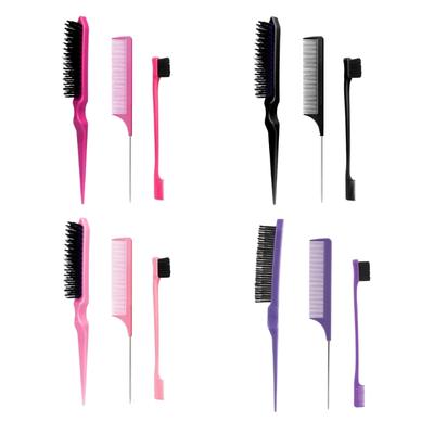 3 Stück Vielseitige Haarstyling-Werkzeuge Toupierbürste Spitzkamm Set Friseur Flecht-Kit