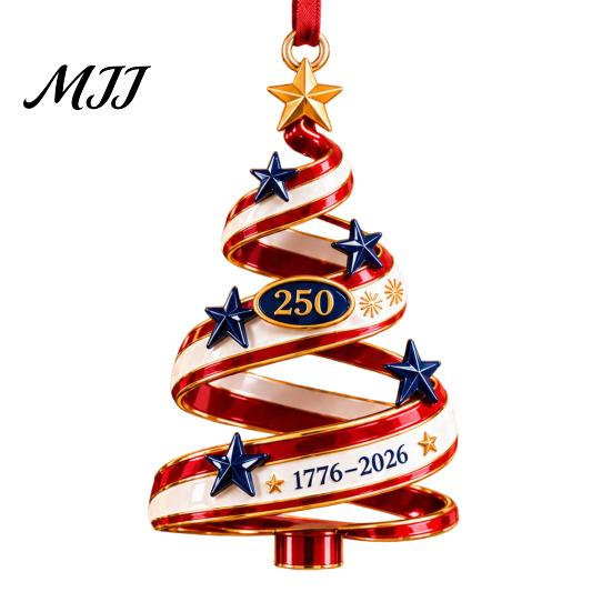 Winter Holiday Home Decor Patriotic Christmas Tree Ornaments, Acrylic Pendant for Independence Day, Decorative Pendants Indoor Outdoor Hanging Living