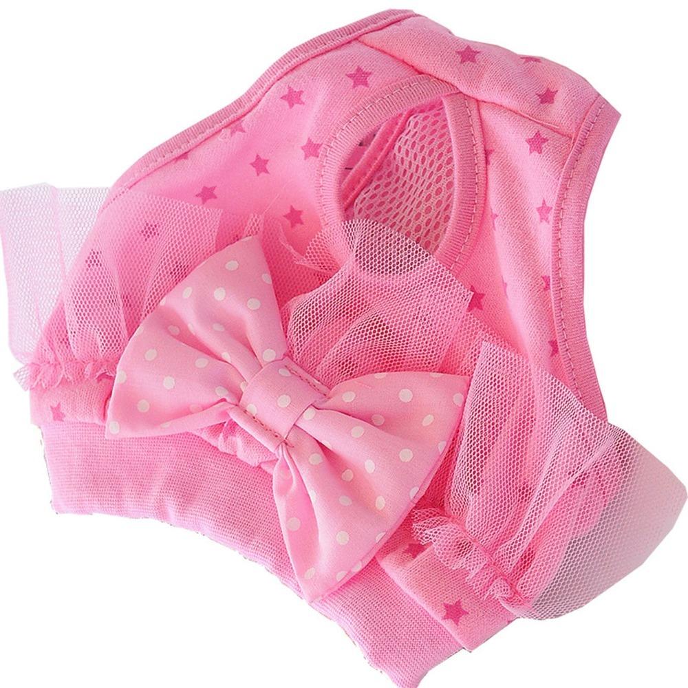Pink Tone Pet Sanitary Pant Bow Decor Pet Short Pant Dog Physiological Pant  Dog Estrus Care
