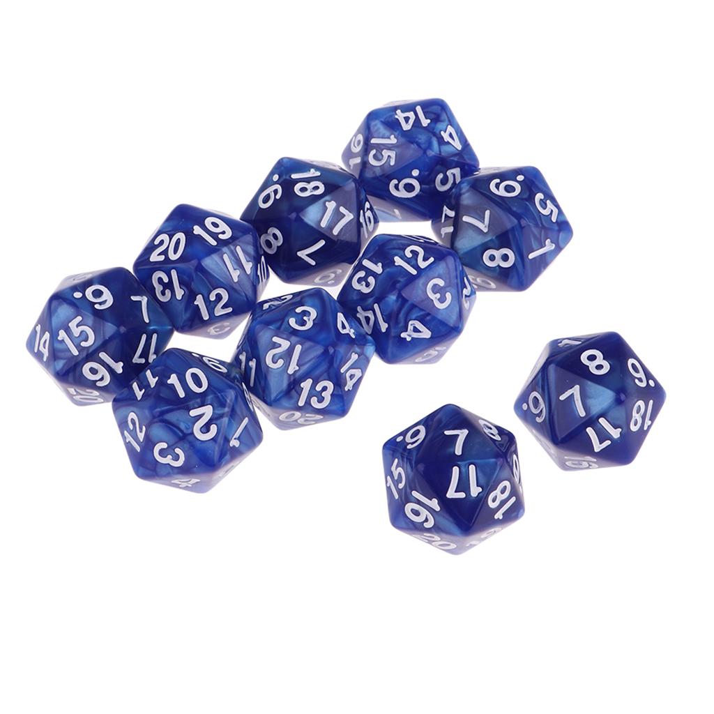 RPG Dice Acrylic D20 Polyhedral Game Board Dice Set for Tabletop Role Playing Board Games