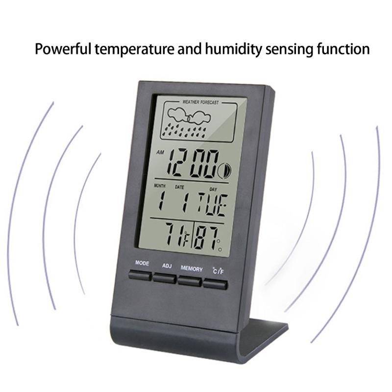 Digital Temperature Humidity Measurement Meter Gauge for Home Baby Room Thermometers Hygrometer with Time Alarm Clock