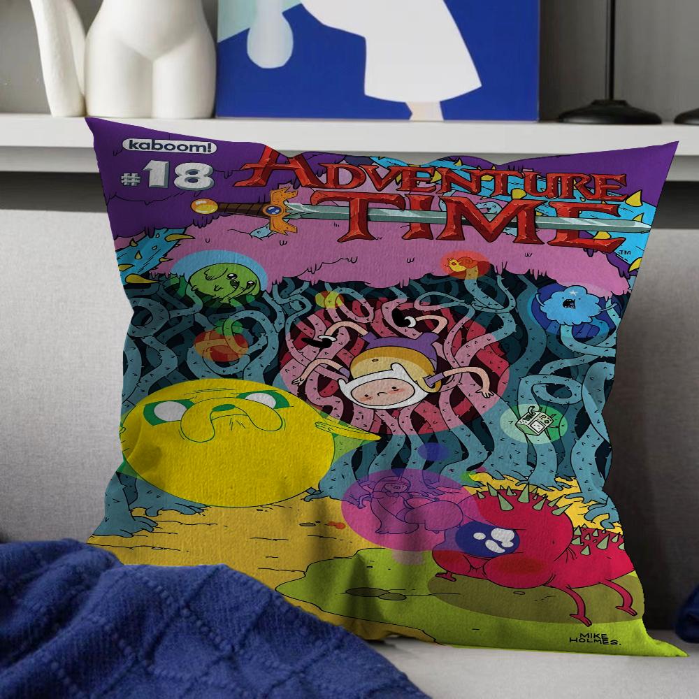 Adventure Time Con Finn Jake Copricuscini Cartone Animato Divano Decorativo Casa Stampa Double-sided Corto Peluche Carino Copricuscino