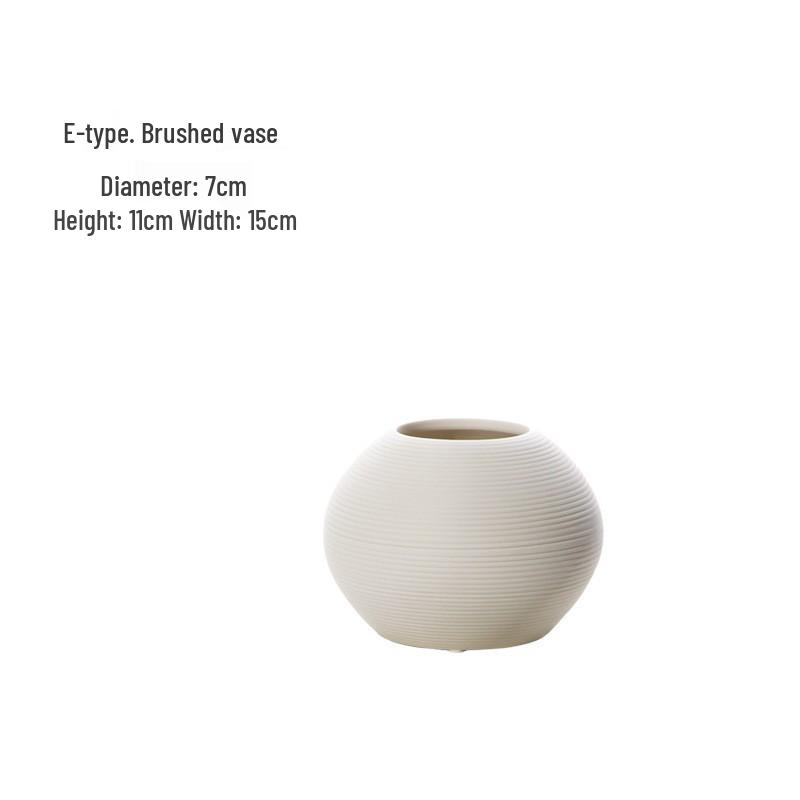 

Handmade Zen-Style Brushed Ceramic Vase - Elegant Home and Model Room Decor Ornament