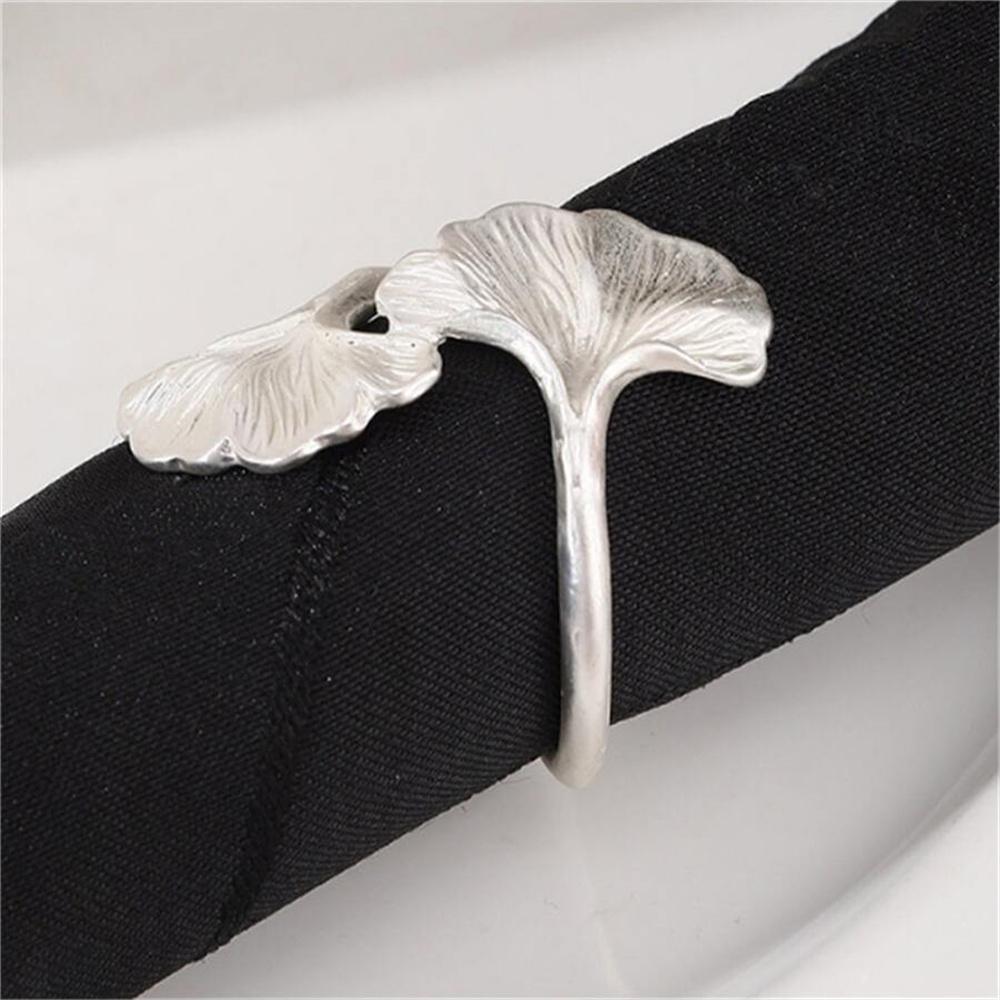 1 Stück Gold/Silber Blatt Serviettenringe Herbst Metall Serviettenhalter für Weihnachten Thanksgiving Festival Hochzeit Esstisch Dekoration