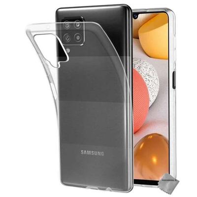 Thin Silicone Gel Case for Samsung Galaxy A12 / M12 + Tempered Glass - TRANSPARENT TPU