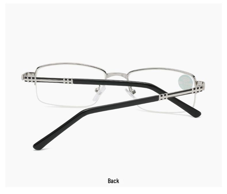 Chic Women's Metal Half-Frame Reading Glasses, HD Eye Protection, Blue Light Blocking, Unisex, Youthful Style
