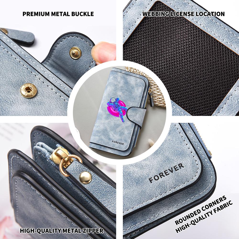 Astronaut Print Long Wallet Portable Fashion Purse Forever Design Casual Card Holder