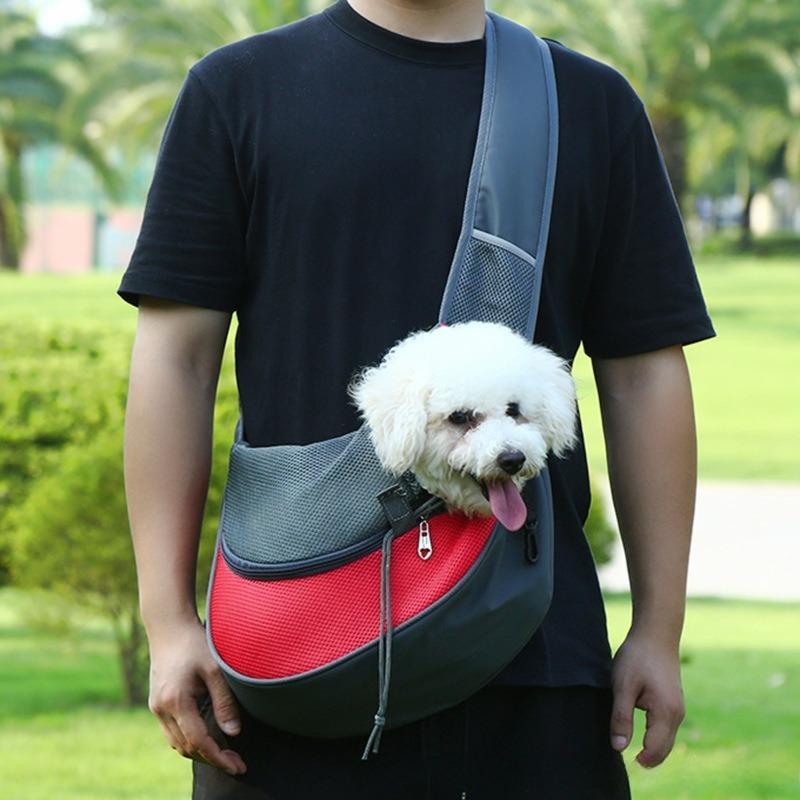 Portable Mesh Pet Carrier Sling Bag for Small Dogs Cats Pomeranian Teddy Breathable Shoulder Riding Summer