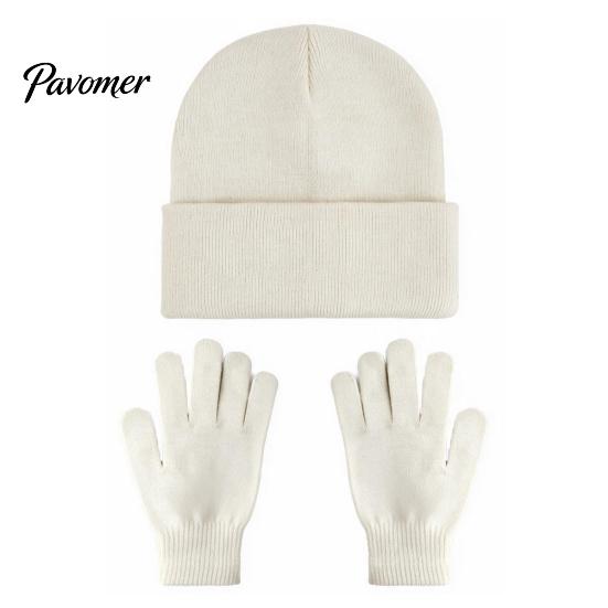 Outdoor Cycling Cold Weather Set Unisex Knitted Hat Gloves Set, Cozy Winter Beanies Gloves, Stretchy Windproof Headwear And Hand Warmers Warm Knit for