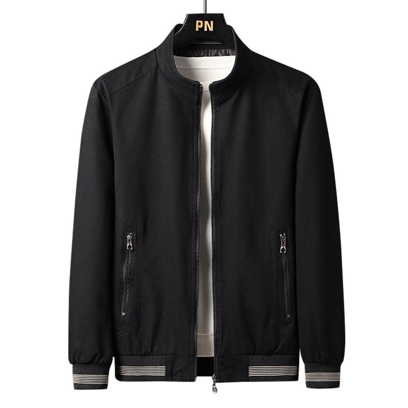 New Washed Cotton Men's Jacket Youth Stand-up Collar Men's Top Coat Jacket Men's