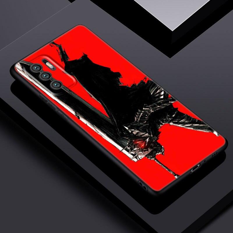 Anime Berserk Guts Phone Case For Xiaomi Redmi Note 11 10 9 8 Pro 11T 5G 10T 10S 9S 9T 9i 9C 9A 8T Soft TPU Black Cover