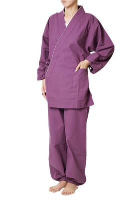 [Himeka, a Store Specializing In Samue and Japanese Clothing] Satsuki Women's Samue, Small Checkered Weave, 38-7930, S/M/L/LL (L, Purple)
