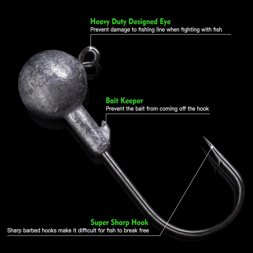 40pcs/lot Soft Lure Kit Soft Fishing Lure 5cm 3.5g Jig Head Hook with Fishing Tackle Box Pesca