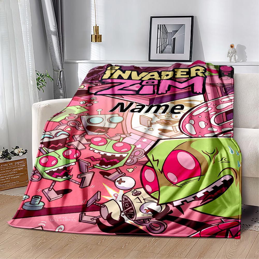 Alien Invasion Zone Customize Your Name Blanket Throw Personalized Blanket Warmthful Decor Suitable for Living Room Office Office Chair Bedding