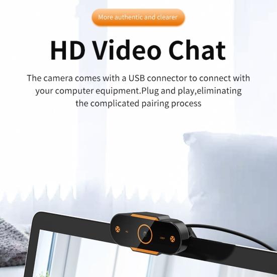 High Definition USB Webcam Live Streaming Camera with Mic for Computers Laptops