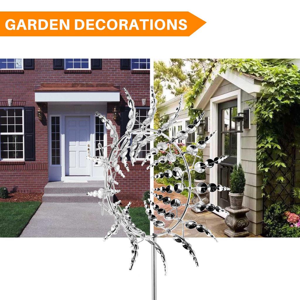 A20F-Unique And Magical Metal Windmill Outdoor Wind Spinners Wind Catchers Windmill Yard Patio Lawn Garden Decoration