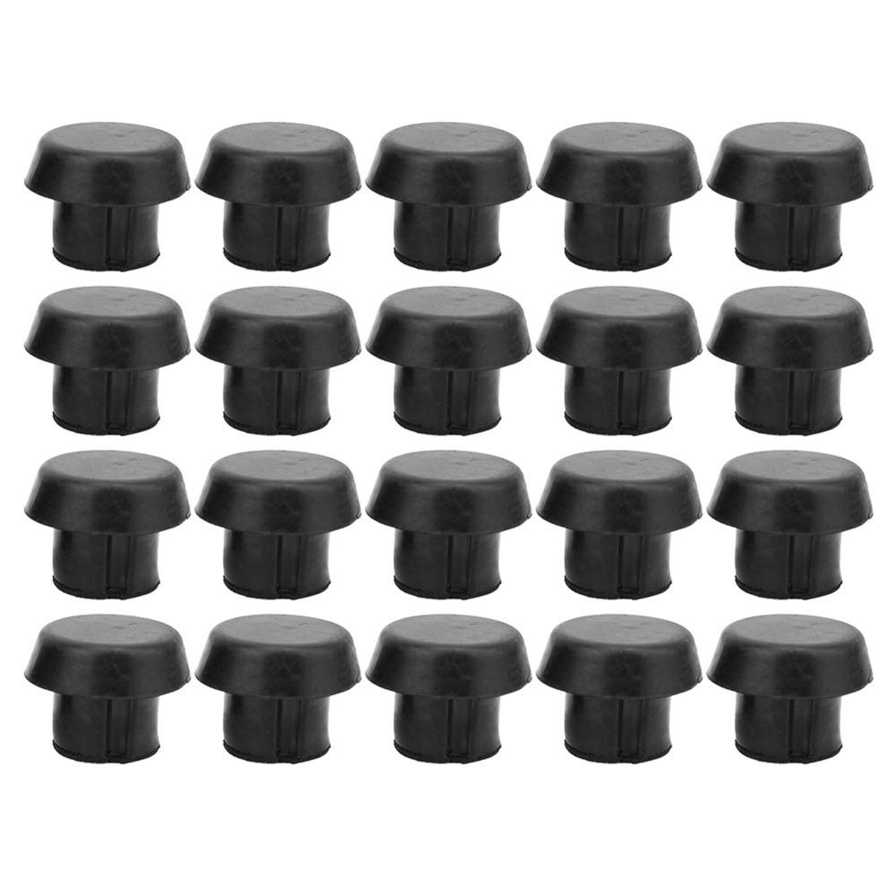 20pcs Protective Billiard Cue Rubber Plug Black Billiard Tail Cover  Billiards Game