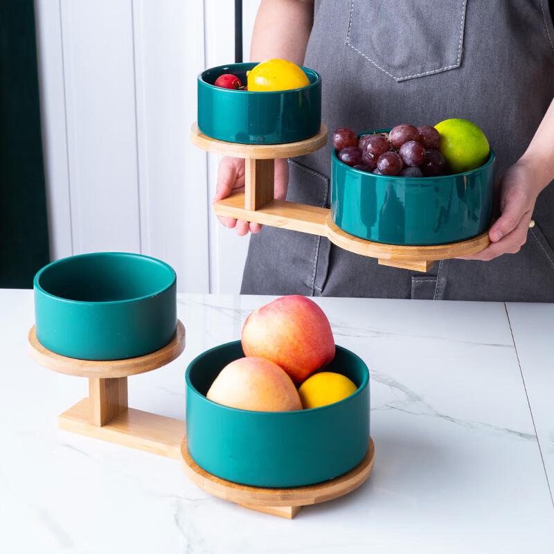 European Style Ceramic Double-Layer Fruit Plate