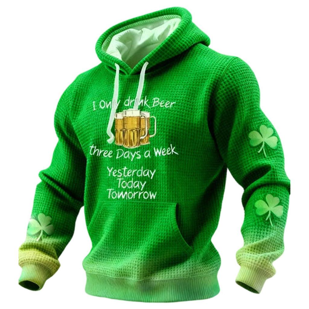 Men Irish  Casual  Graphic  Knit Pullover Casual Shirt Holiday Outfit