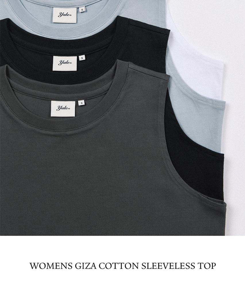 YALE [Premium Cotton] Women'S Reporter Cotton Sleeveless Blue Gray
