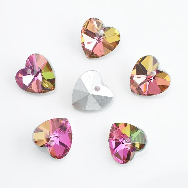 20 sztuk/partia szklane koraliki w kształcie serca niebieski 14mm materiał rzemieślniczy DIY kryształowy urok miłość wisiorek kolczyki tworzenie biżuterii akcesoria naszyjnikowe