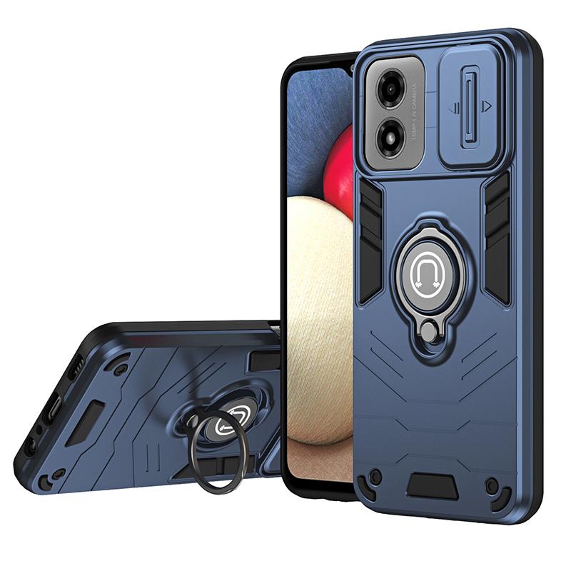 Stand Rotating Slide Lens Military Grade Armor Case For Motorola Moto G04 G05 G13 G14 G15 G22 G23 G24 Magnetic Shockproof Cover
