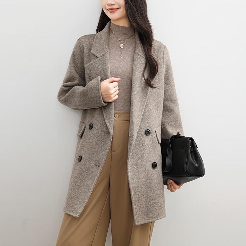 Fanzhen Women's 100% Wool Mid-Length Coat