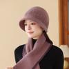 25 Autumn And Winter Warm Rabbit Fur Hat Women'S Middle-Aged And Elderly Cold-Proof Ear Protection Hat Fashionable Versatile Knitted Hat Big