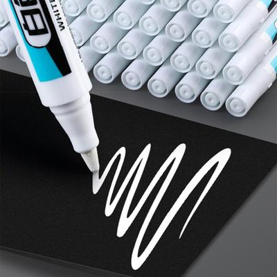 1pc White Waterproof Non Fading Marker Pen, Thick Head Fine Head Long Head Artistic Highlighter Pen, DIY Hand Drawn White Pen For Shoe Graffiti