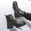 Men Ankle Boots Brogues Motorcycle Casual Retro Boots Men’s Wingtip Dress Formal Leather Tuxedo Wedding Boots