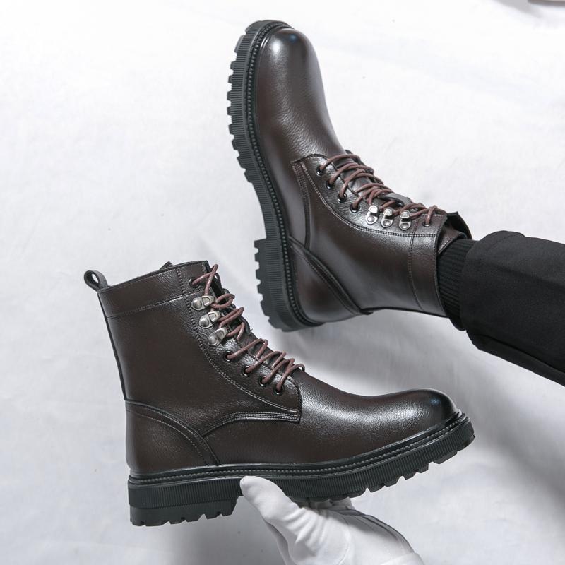 Men Ankle Boots Brogues Motorcycle Casual Retro Boots Men’s Wingtip Dress Formal Leather Tuxedo Wedding Boots