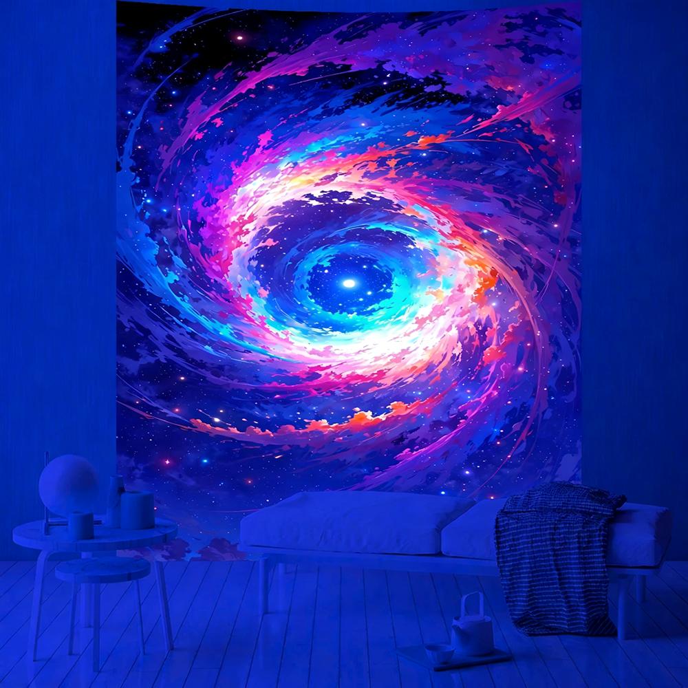 Glowing Cosmic Galaxy Tapestry Uv Reaction Tapestry Background Decoration Wall Hanging Bedroom Party Decoration