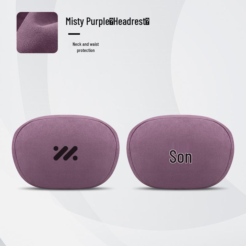 Universal ZEEKR L6 Headrest & Lumbar Support Pillow, Purple - Fits 25 Models, All-Season Car Neck Protection.