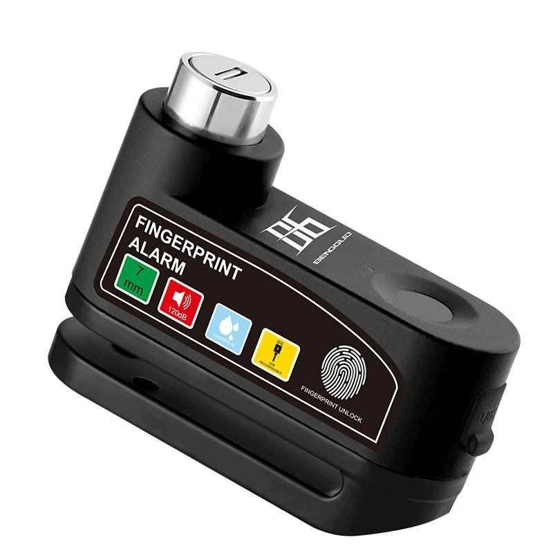 Aluminum Alloy Fingerprint Disc Brake Lock For Electric Bikes And Motorcycles Security чёрный