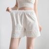 26 Summer Women's Pure Cotton Lace Trim Hanfu Safety Shorts – Anti-Exposure, Loose Fit, Outdoor Wear, White