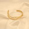Wind Fashion C-Shaped Double-Layer Asymmetric Titanium Steel Bracelet Women'S Simple 18K Gold High-End Hand Jewelry