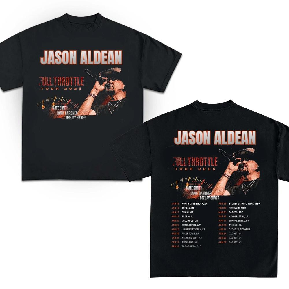Jason Aldean Full Throttle Tour 2026 North America Tour Dates T-Shirt Unisex T-Shirt M