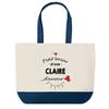 Tote Bag - PLANETEE - Claire's Love Bazaar - Blue Background - Cotton 40x45 Cm - Large Size